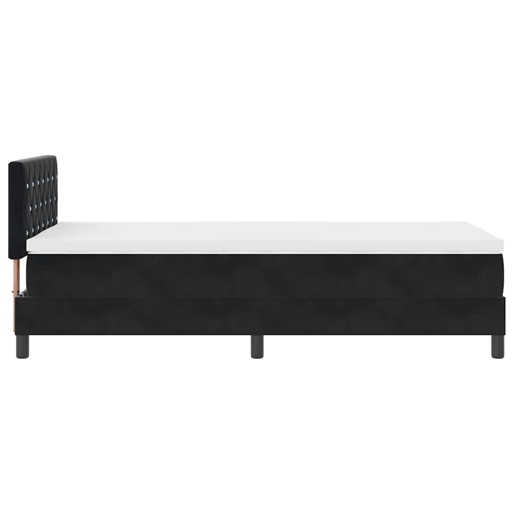 Krevet s opruga kutije s madracem Crna 90 x 190 cm Baršun