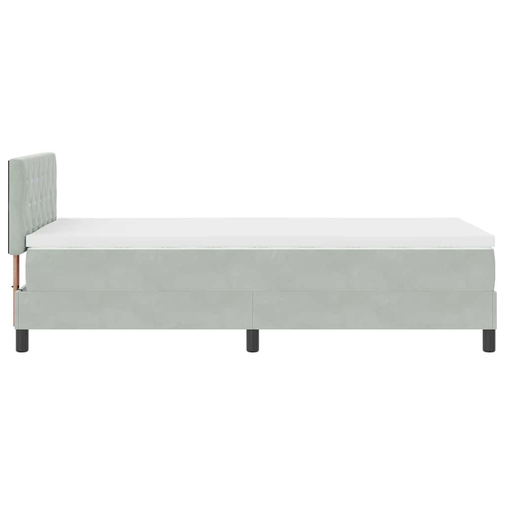 Krevet s opruga kutije Svijetlo siva 90 x 200 cm Baršun