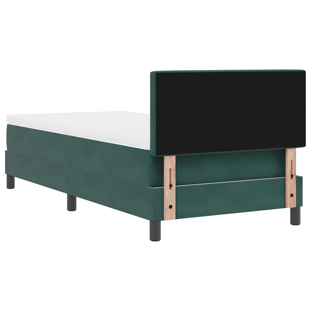 Krevet s opruga kutije Tamnozelena 90 x 200 cm Baršun