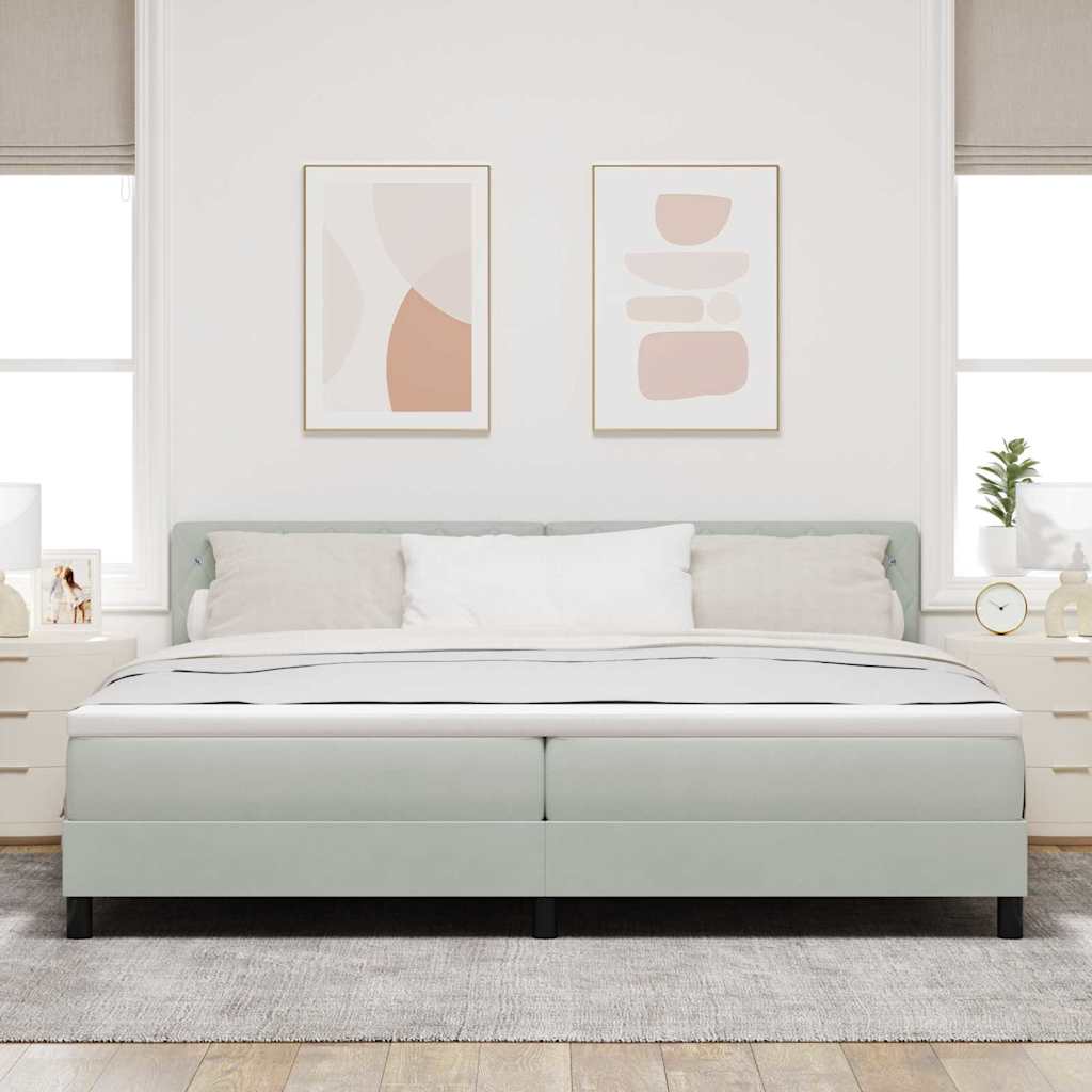 Krevet s opruga kutije Svijetlo siva 200 x 200 cm Baršun
