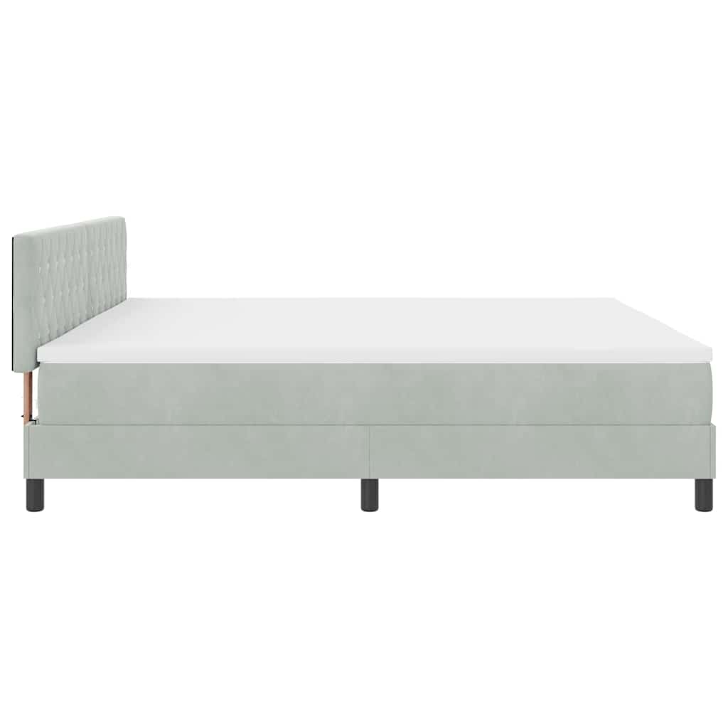 Krevet s opruga kutije Svijetlo siva 200 x 200 cm Baršun