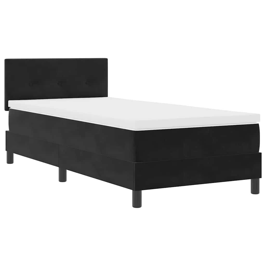 Krevet s opruga kutije s madracem Crna 90 x 190 cm Baršun