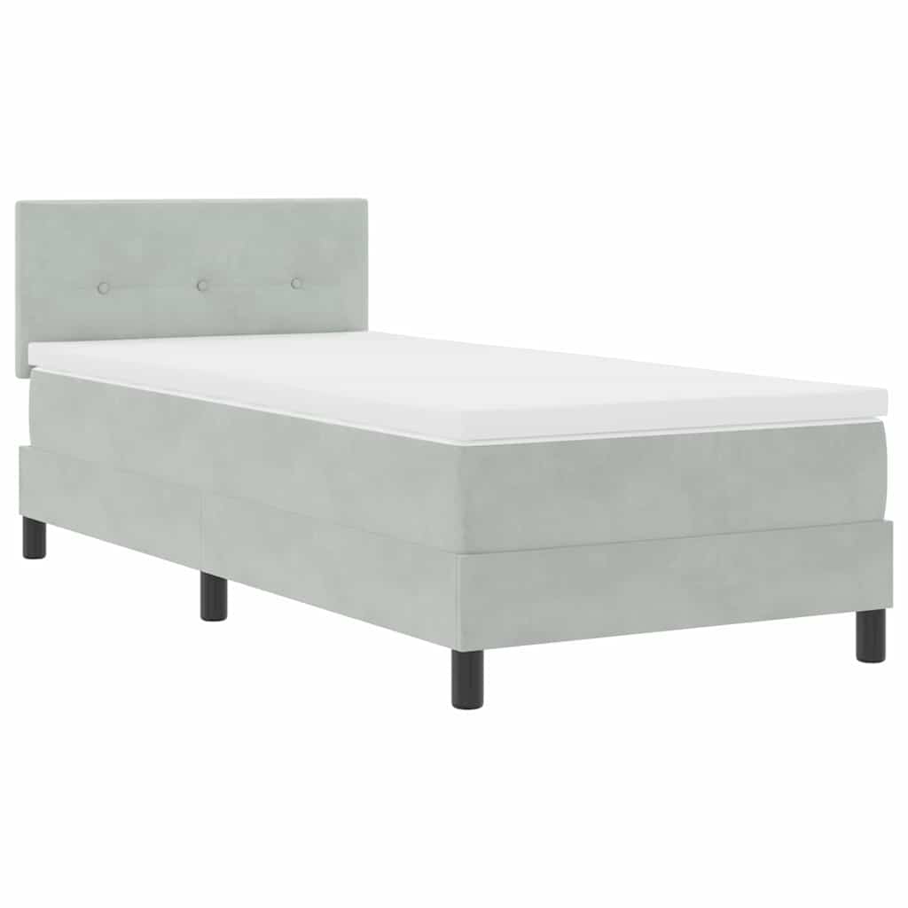 Krevet s opruga kutije Svijetlo siva 90 x 200 cm Baršun