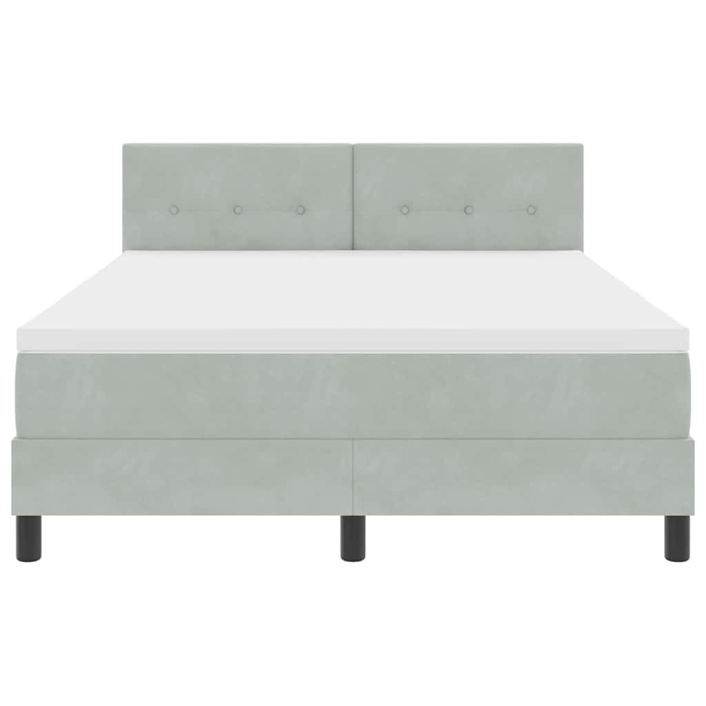 Krevet s opruga kutije Svijetlo siva 140 x 190 cm Baršun