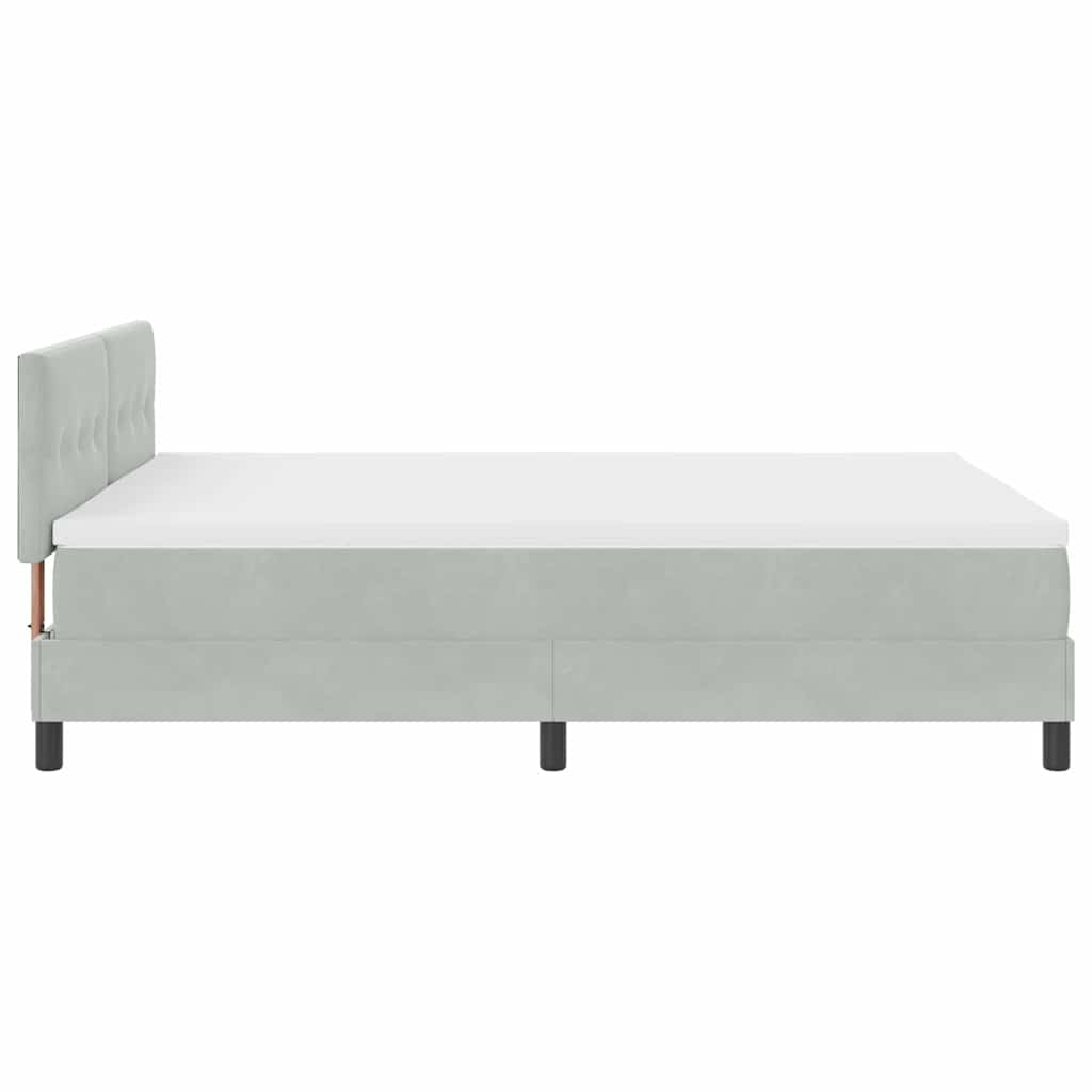 Krevet s opruga kutije Svijetlo siva 160 x 200 cm Baršun