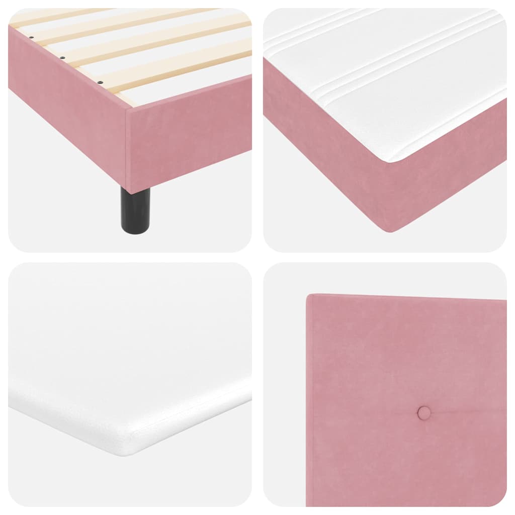 Krevet s opruga kutije s madracem Ružičasta 180 x 200 cm Baršun