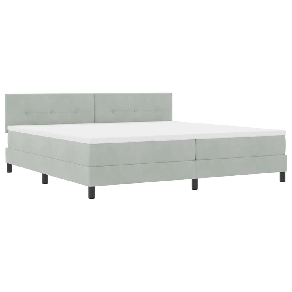 Krevet s opruga kutije Svijetlo siva 200 x 200 cm Baršun