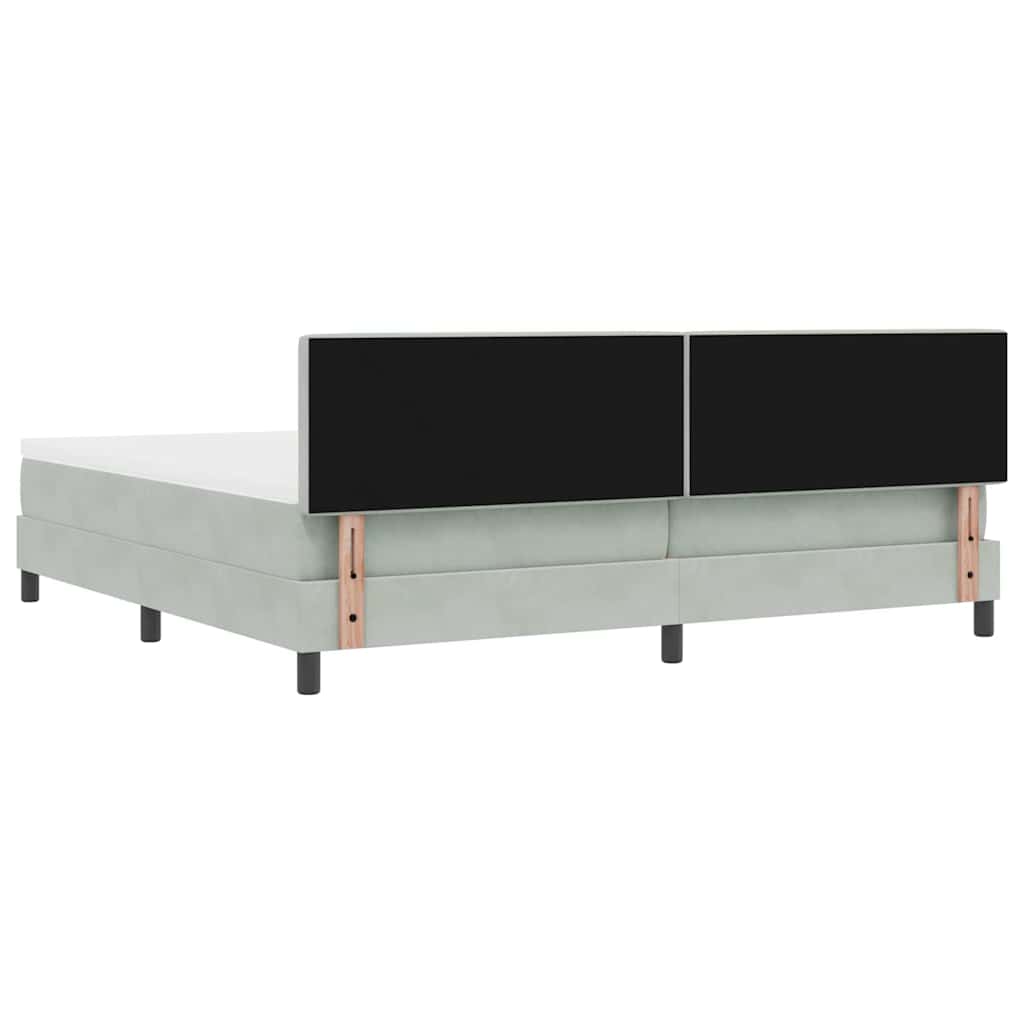 Krevet s opruga kutije Svijetlo siva 200 x 200 cm Baršun