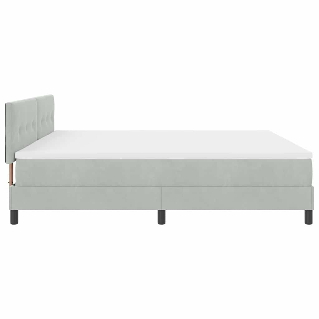 Krevet s opruga kutije Svijetlo siva 200 x 200 cm Baršun
