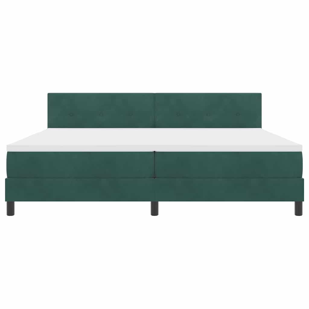 Krevet s opruga kutije Tamnozelena 200 x 200 cm Baršun