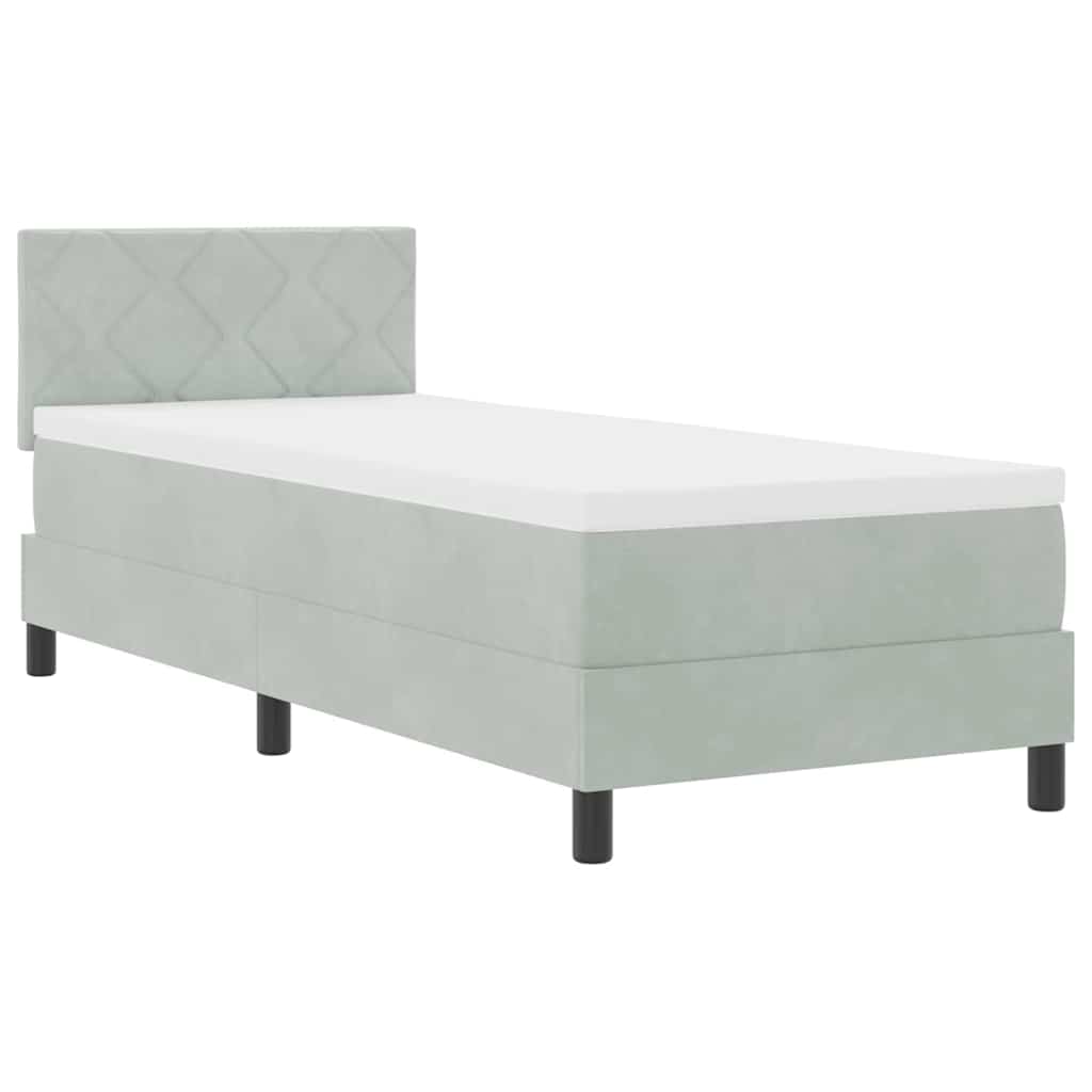 Krevet s opruga kutije Svijetlo siva 80 x 200 cm Baršun