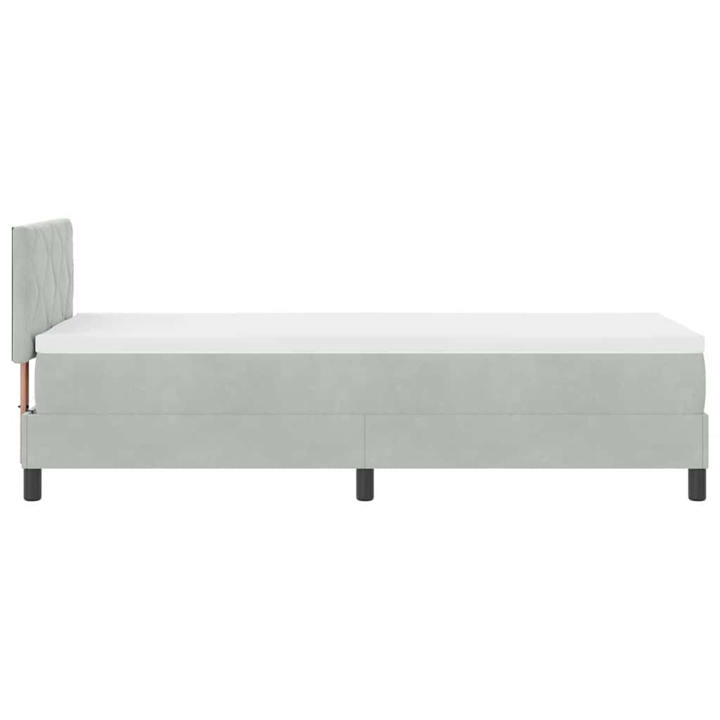 Krevet s opruga kutije Svijetlo siva 80 x 200 cm Baršun
