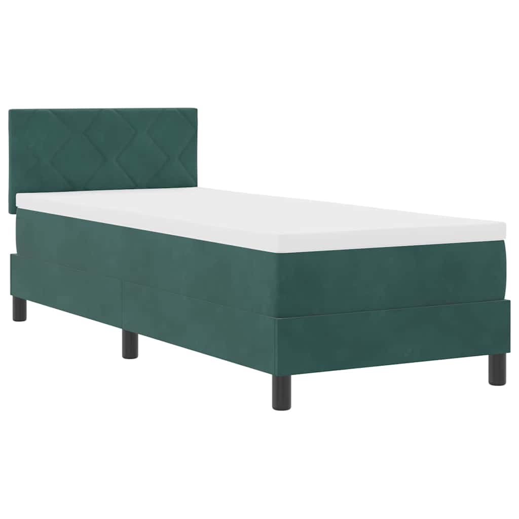 Krevet s opruga kutije Tamnozelena 80 x 200 cm Baršun