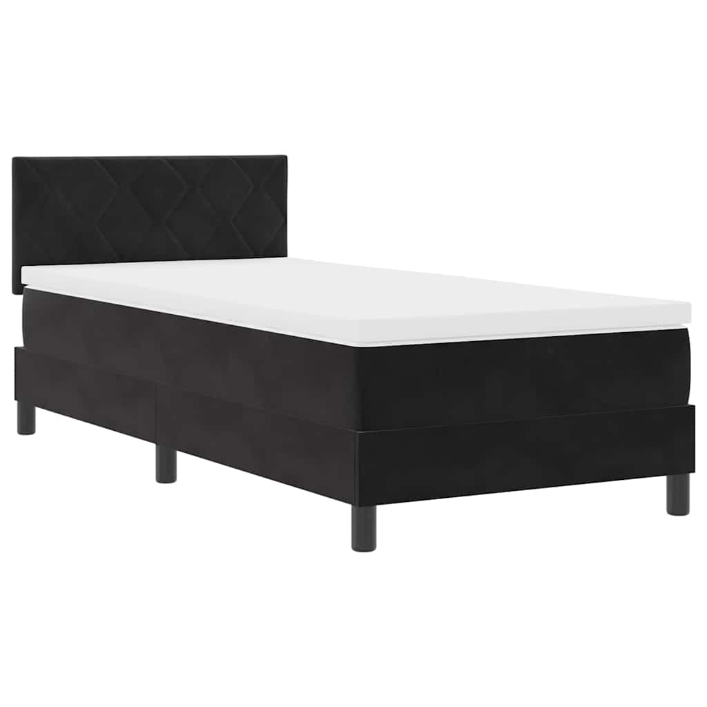 Krevet s opruga kutije s madracem Crna 90 x 200 cm Baršun