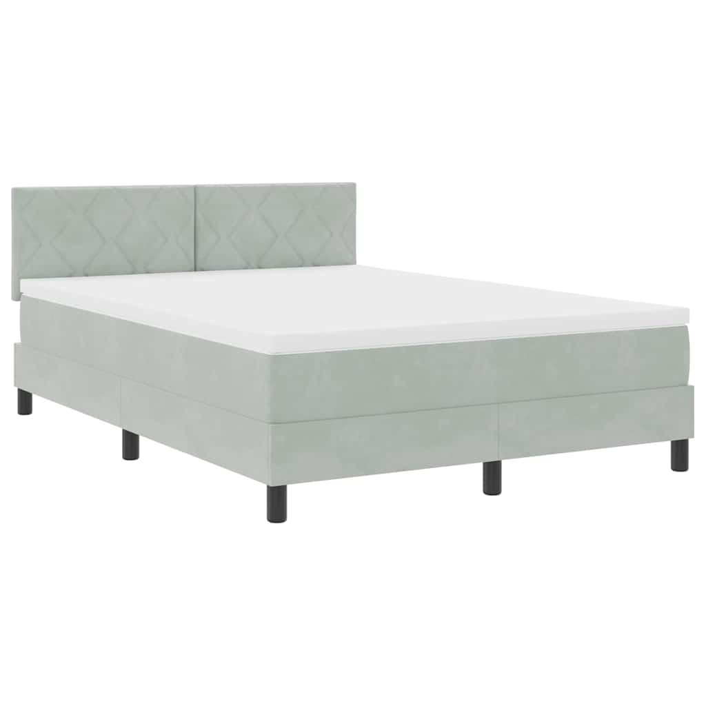 Krevet s opruga kutije Svijetlo siva 140 x 190 cm Baršun