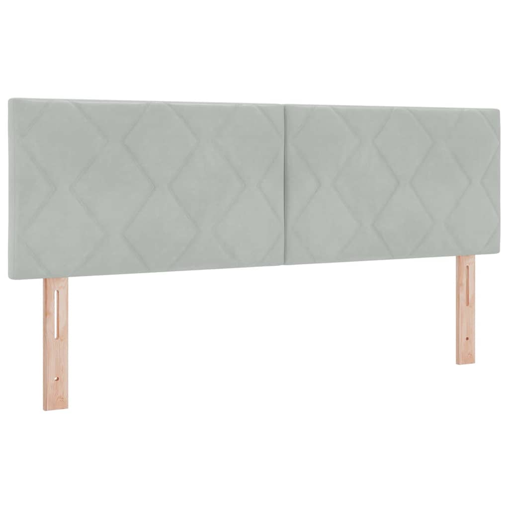 Krevet s opruga kutije Svijetlo siva 140 x 190 cm Baršun