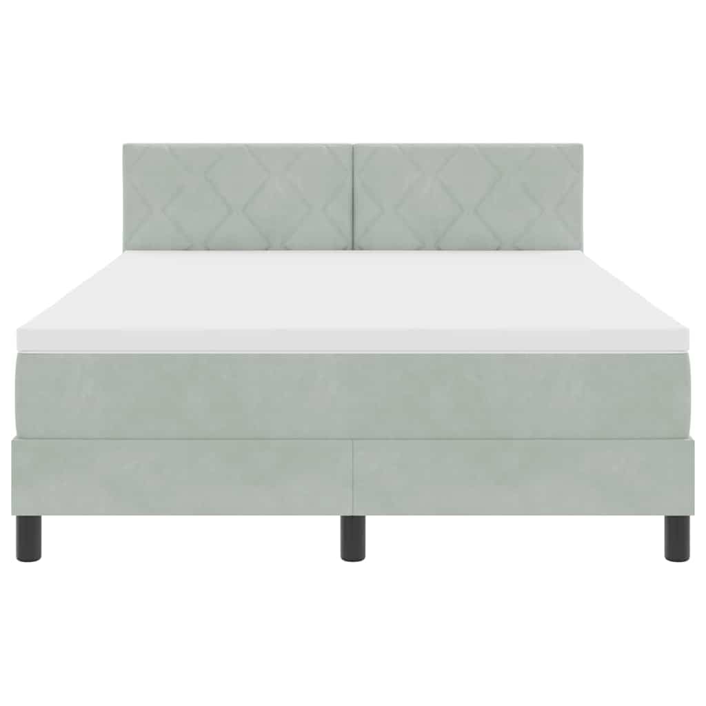 Krevet s opruga kutije Svijetlo siva 140 x 190 cm Baršun