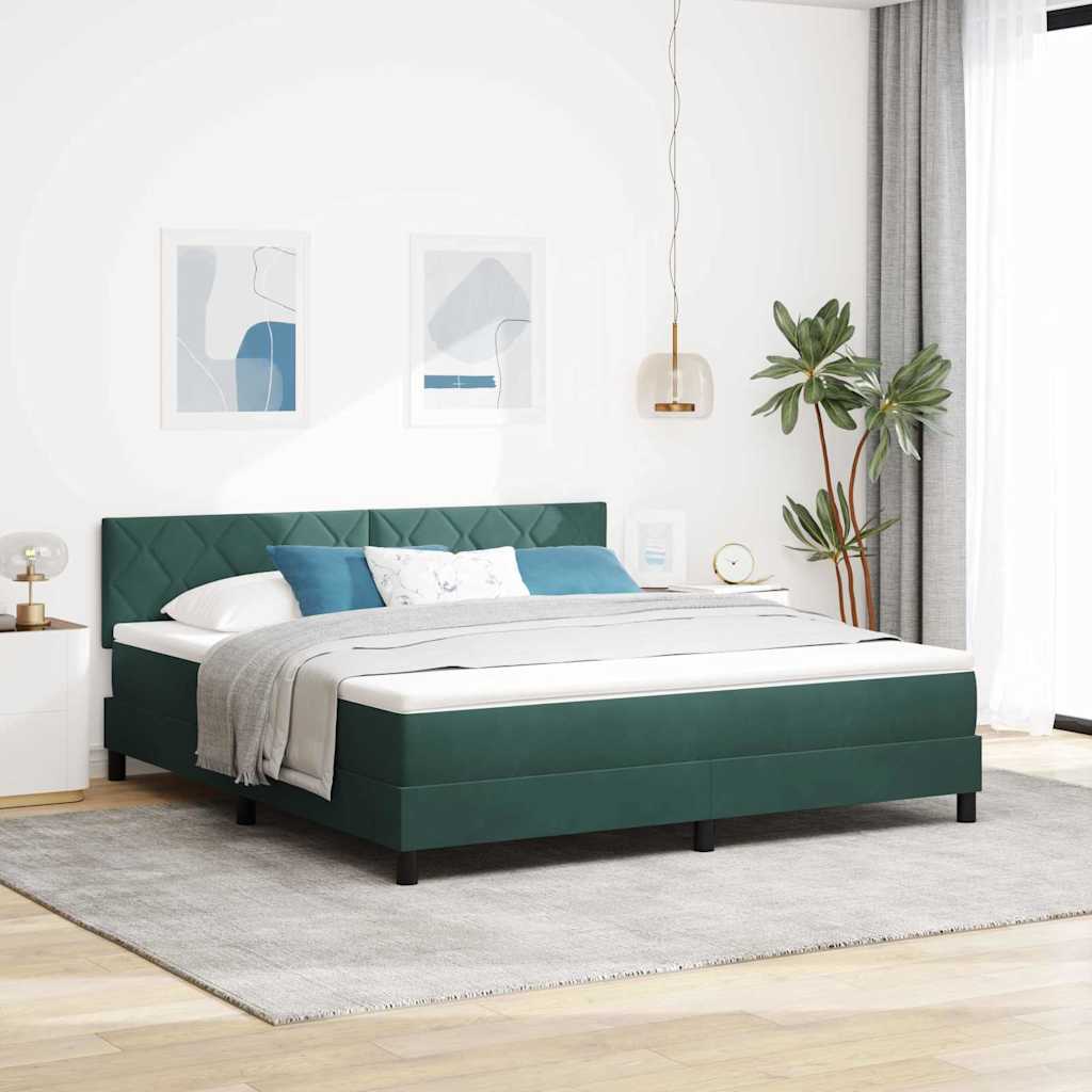Krevet s opruga kutije Tamnozelena 180 x 200 cm Baršun