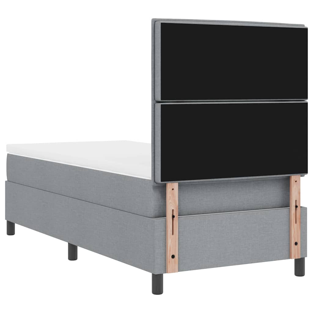 Krevet s opruga kutije Svijetlo siva 100 x 200 cm tkanina