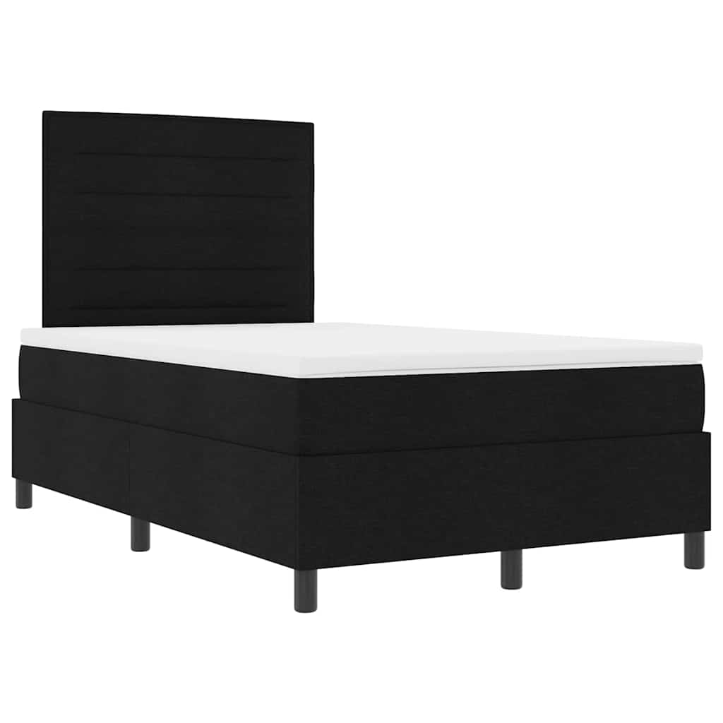 Krevet s opruga kutije s madracem Crna 120 x 200 cm tkanina
