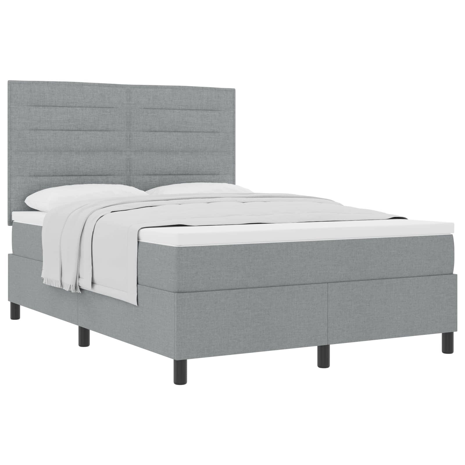 Krevet s opruga kutije Svijetlo siva 140 x 190 cm tkanina