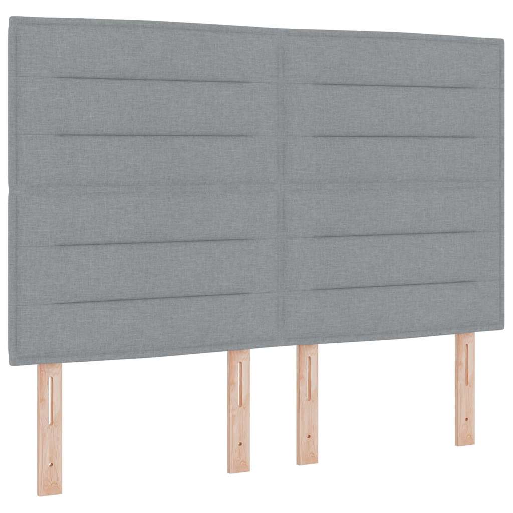 Krevet s opruga kutije Svijetlo siva 140 x 190 cm tkanina