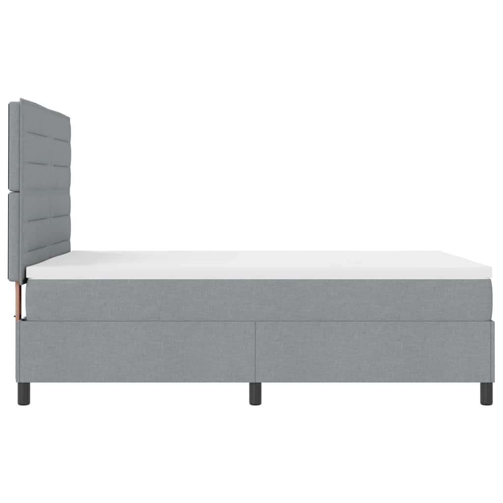 Krevet s opruga kutije Svijetlo siva 140 x 190 cm tkanina