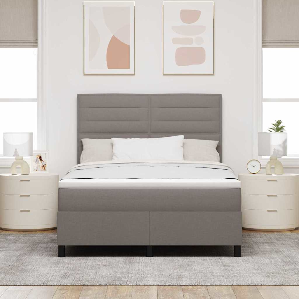 Krevet s opruga kutije Sivo-smeđa 140 x 200 cm tkanina