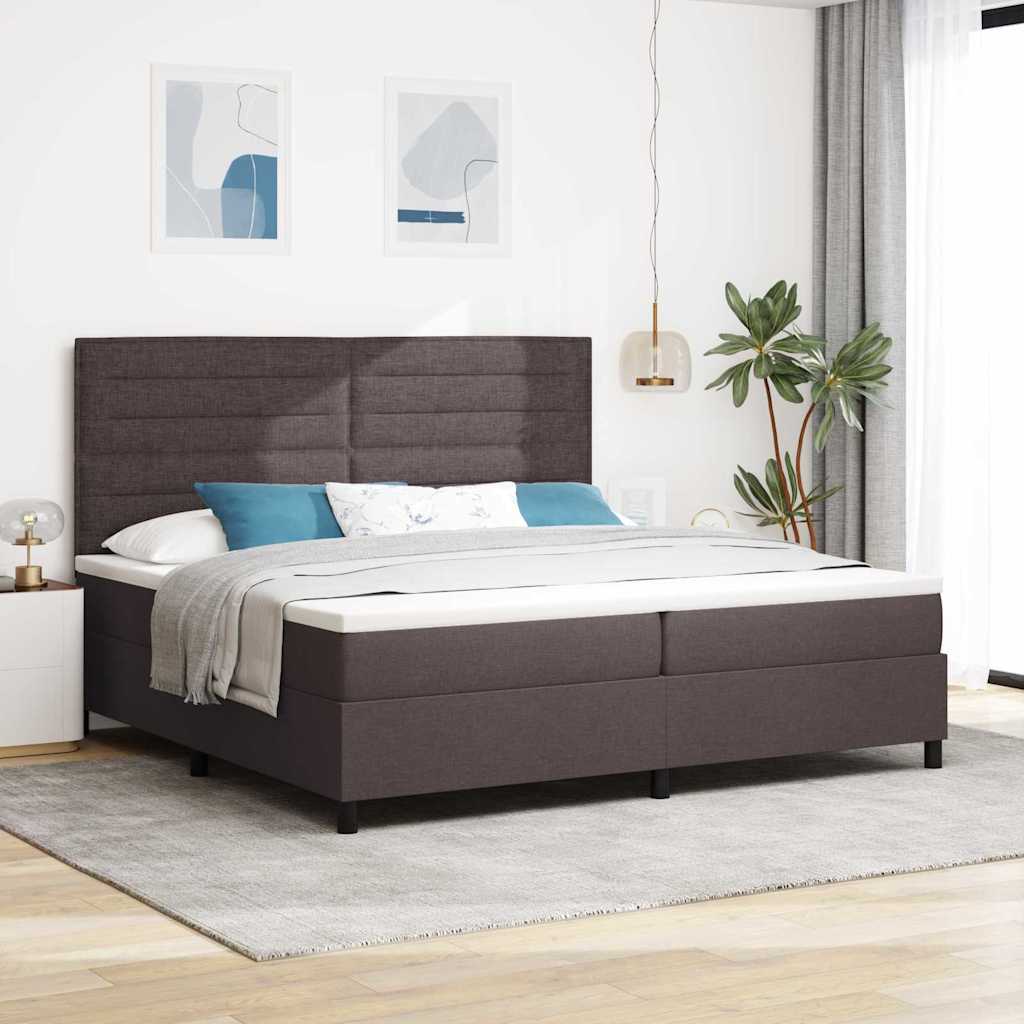 Krevet s opruga kutije Tamno smeđa 200 x 200 cm tkanina