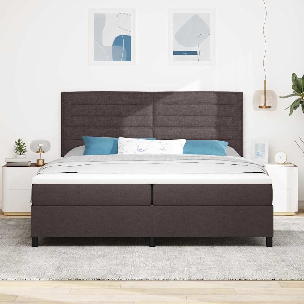 Krevet s opruga kutije Tamno smeđa 200 x 200 cm tkanina