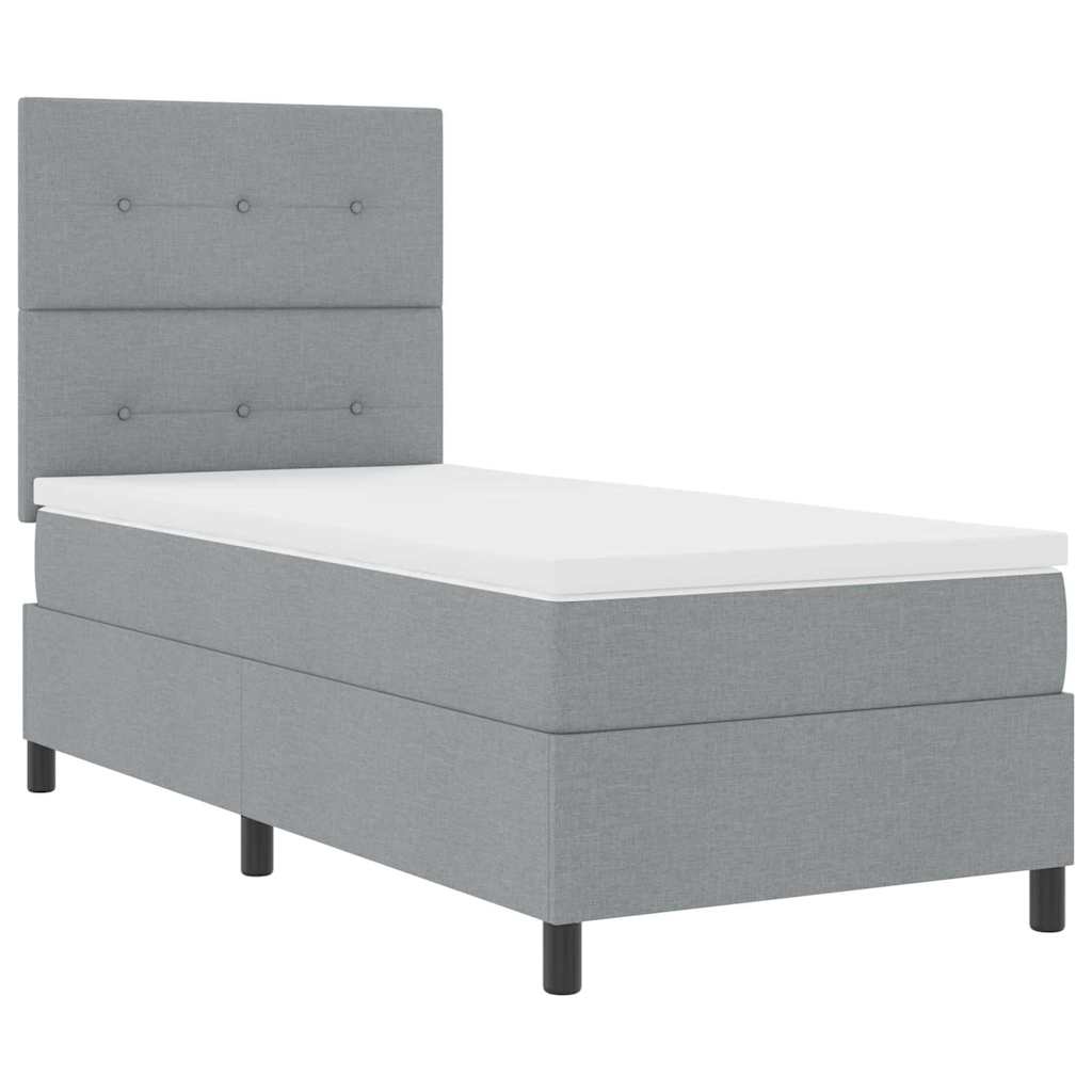 Krevet s opruga kutije Svijetlo siva 80 x 200 cm tkanina