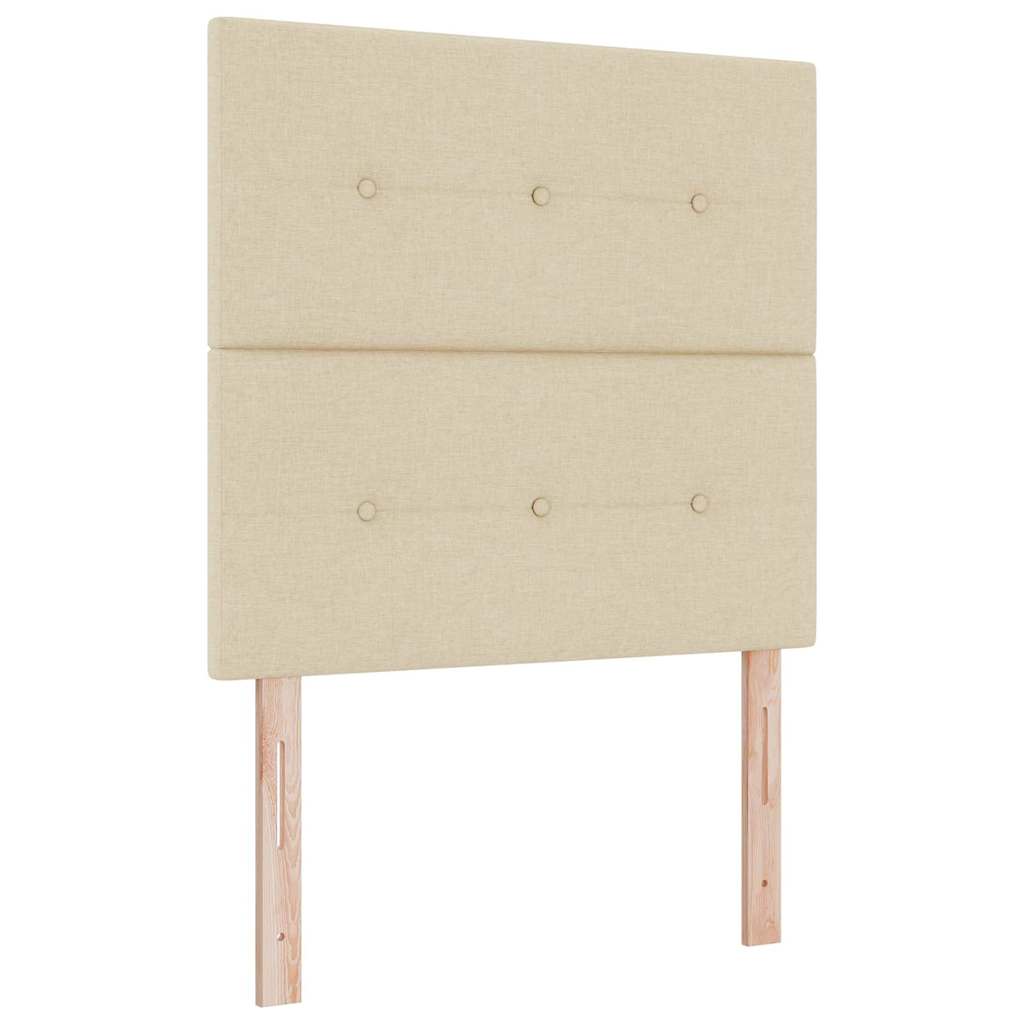 Krevet s opruga kutije s madracem Krema 80 x 200 cm tkanina
