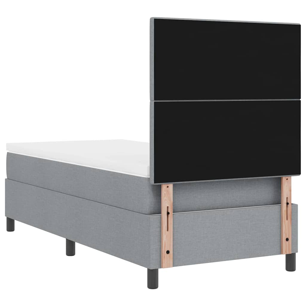 Krevet s opruga kutije Svijetlo siva 90 x 190 cm tkanina