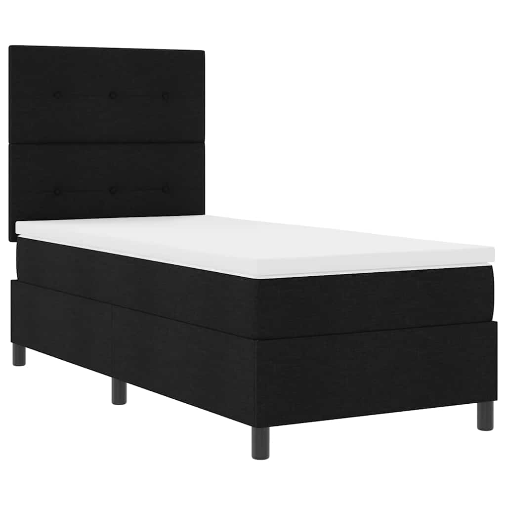 Krevet s opruga kutije s uzglavljem Crna 90 x 190 cm tkanina