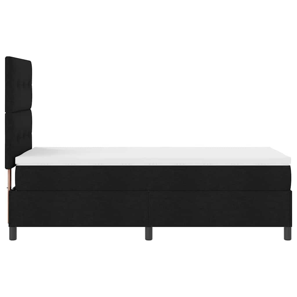 Krevet s opruga kutije s madracem Crna 90 x 190 cm tkanina