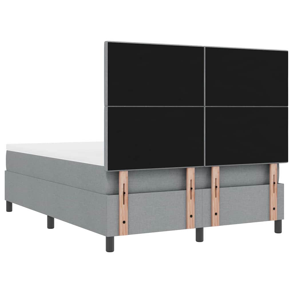 Krevet s opruga kutije Svijetlo siva 140 x 190 cm tkanina