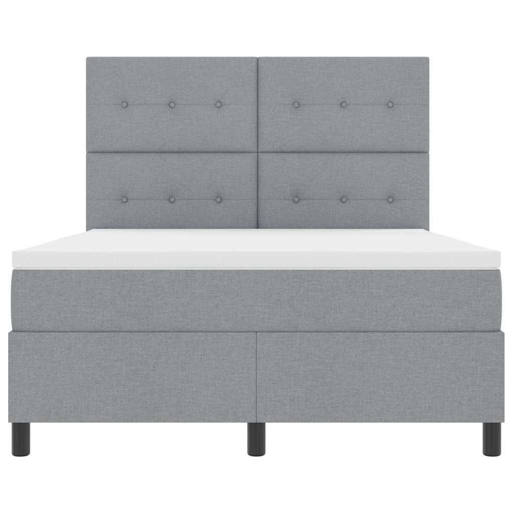 Krevet s opruga kutije Svijetlo siva 140 x 200 cm tkanina