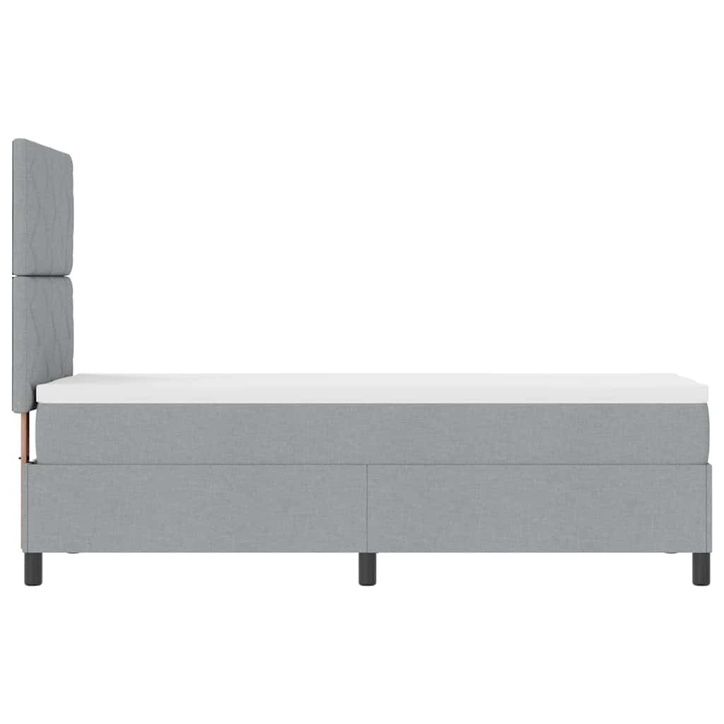 Krevet s opruga kutije Svijetlo siva 80 x 200 cm tkanina