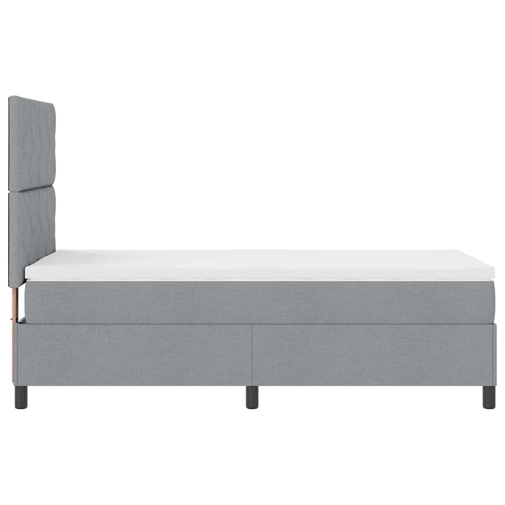 Krevet s opruga kutije Svijetlo siva 100 x 200 cm tkanina