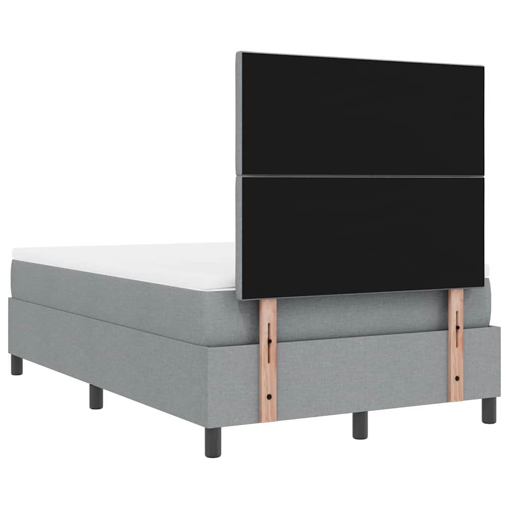Krevet s opruga kutije Svijetlo siva 120 x 190 cm tkanina