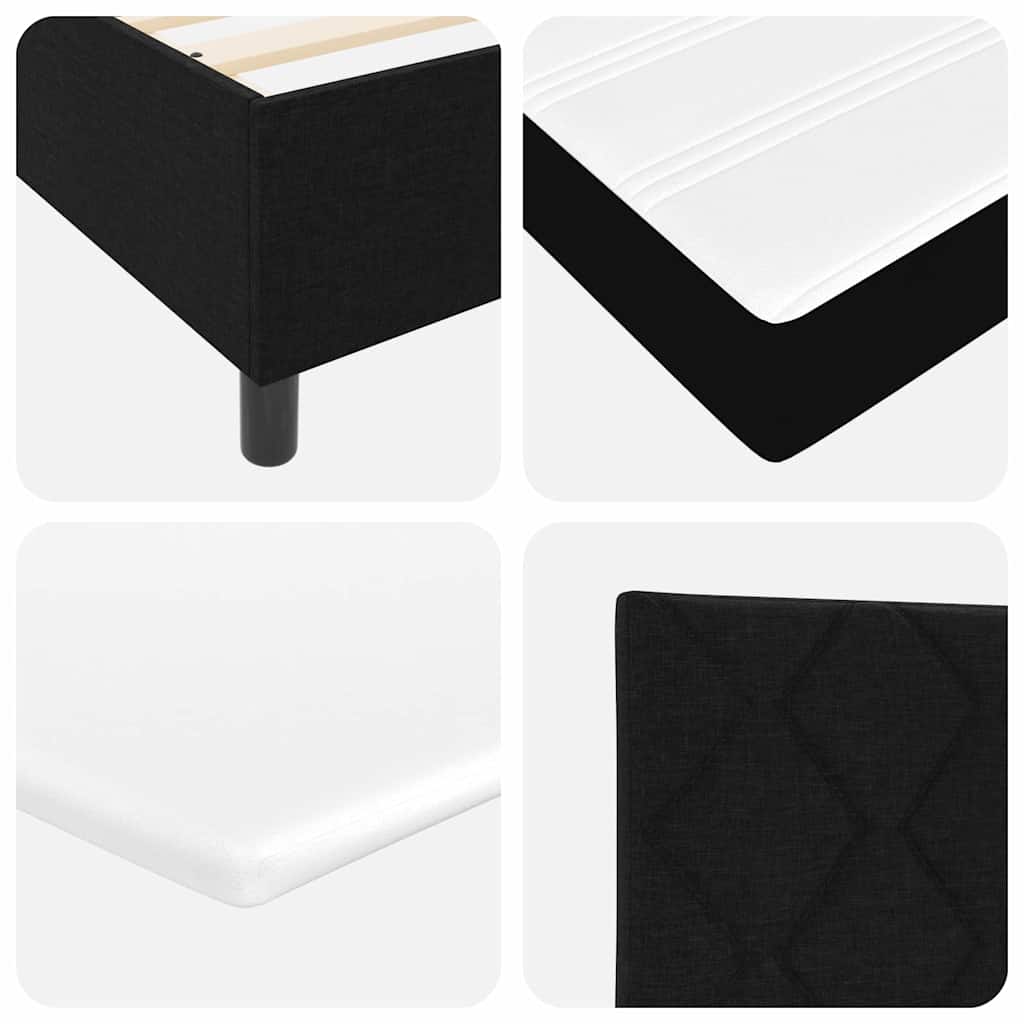 Krevet s opruga kutije s madracem Crna 120 x 190 cm tkanina