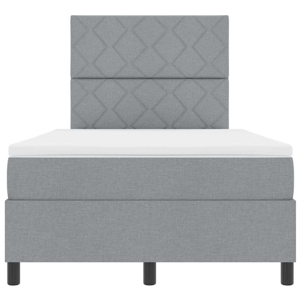 Krevet s opruga kutije Svijetlo siva 120 x 200 cm tkanina