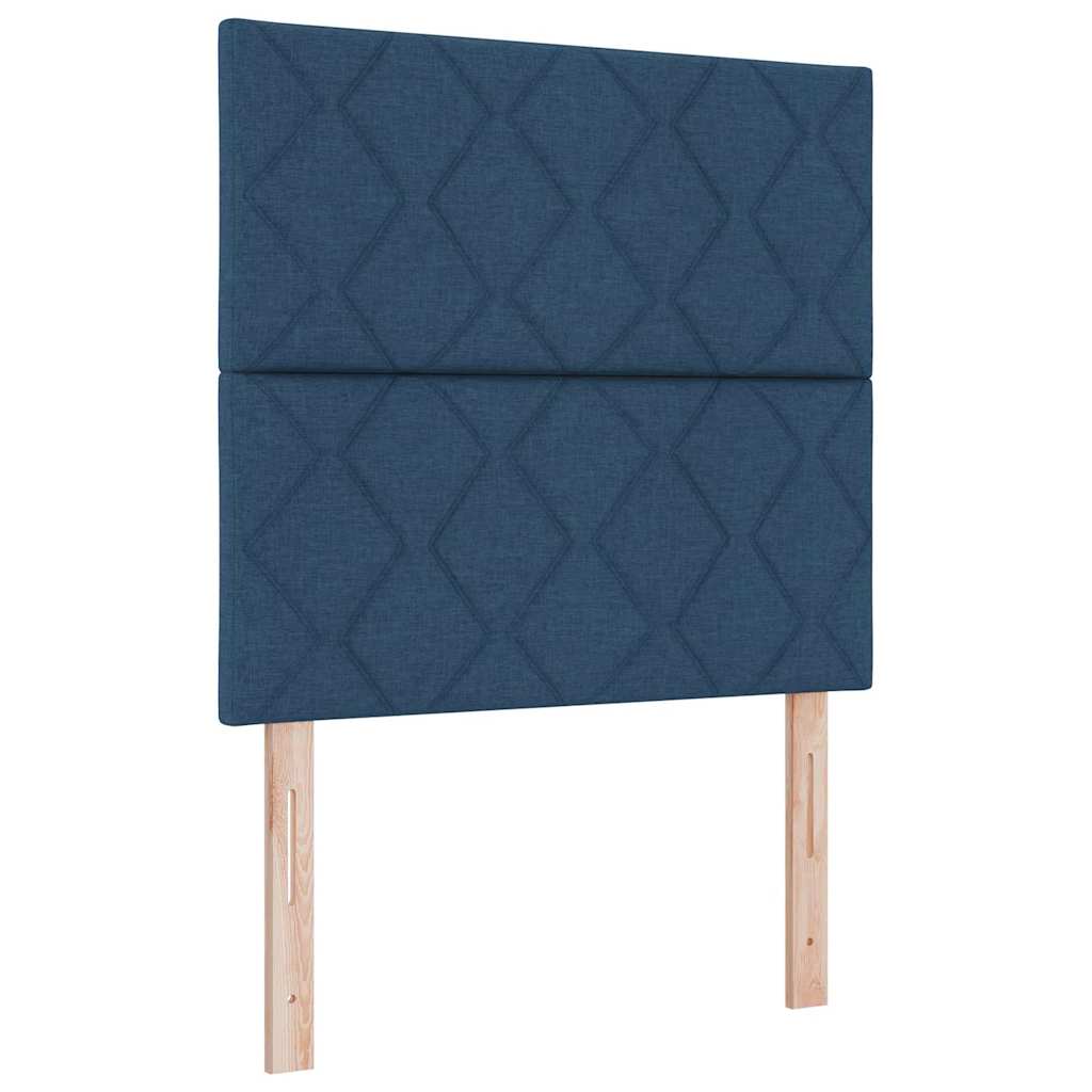 Krevet s opruga kutije s uzglavljem Plava 120 x 200 cm tkanina