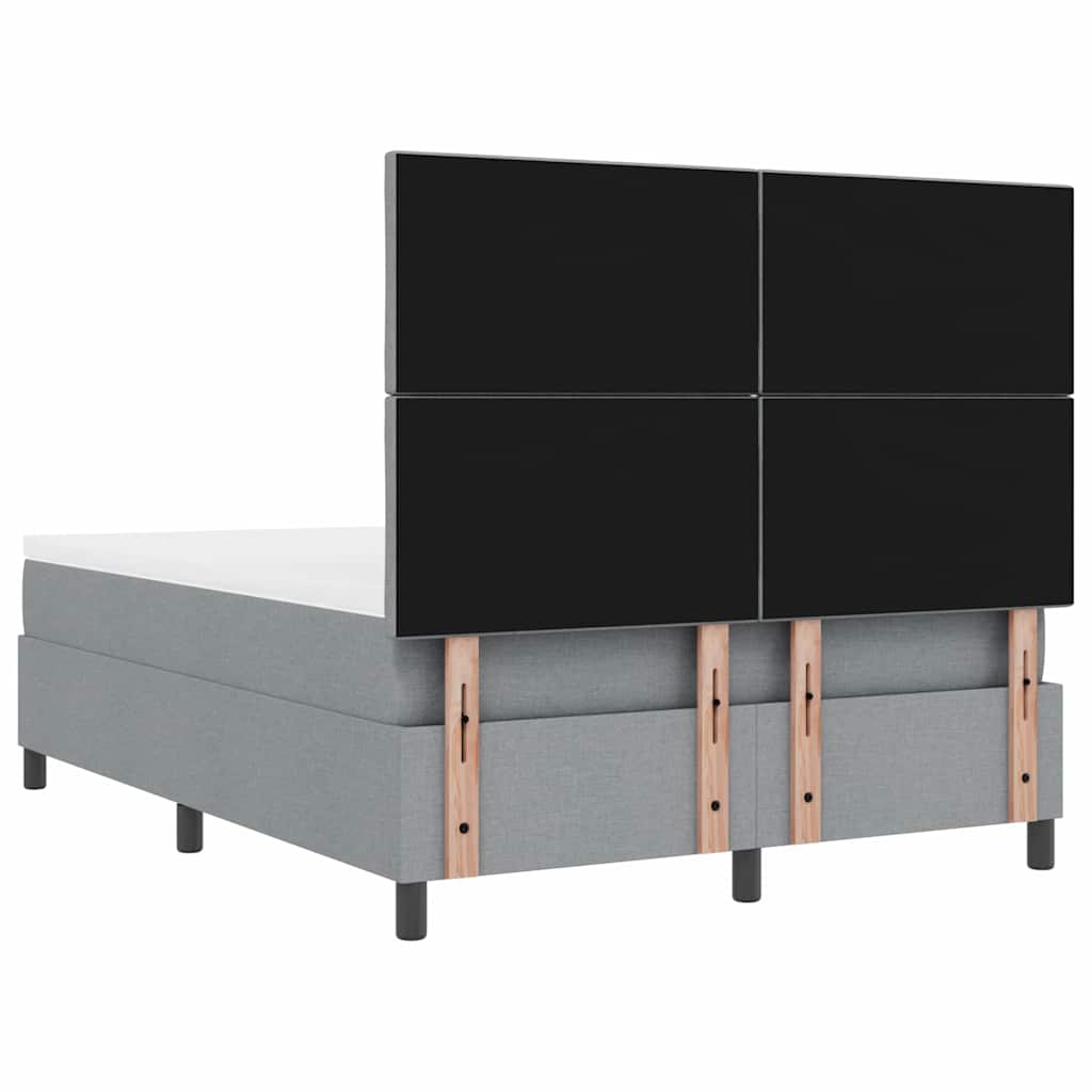 Krevet s opruga kutije Svijetlo siva 160 x 200 cm tkanina
