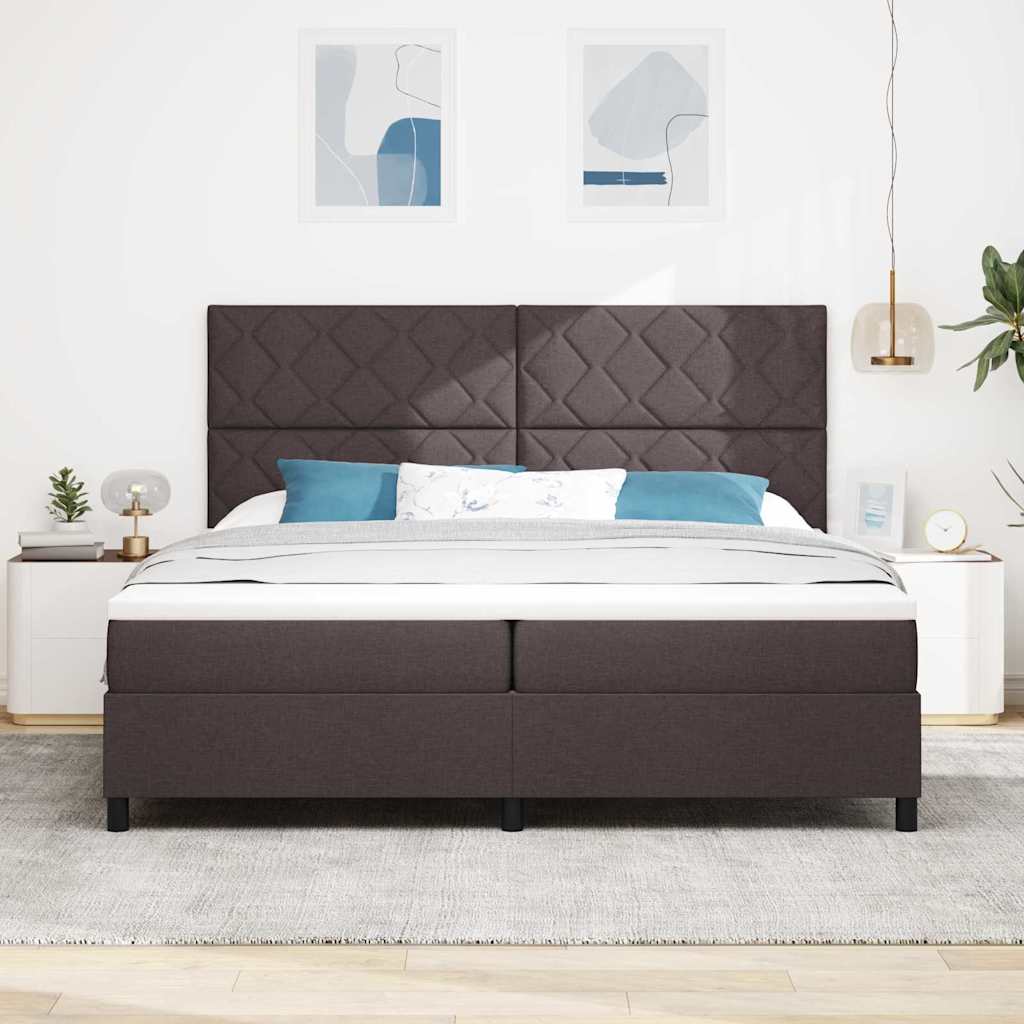 Krevet s opruga kutije Tamno smeđa 200 x 200 cm tkanina