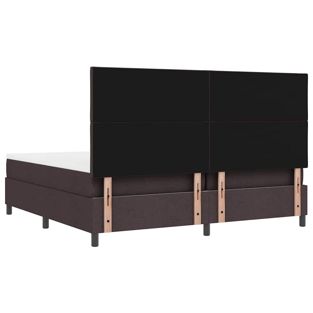 Krevet s opruga kutije Tamno smeđa 200 x 200 cm tkanina