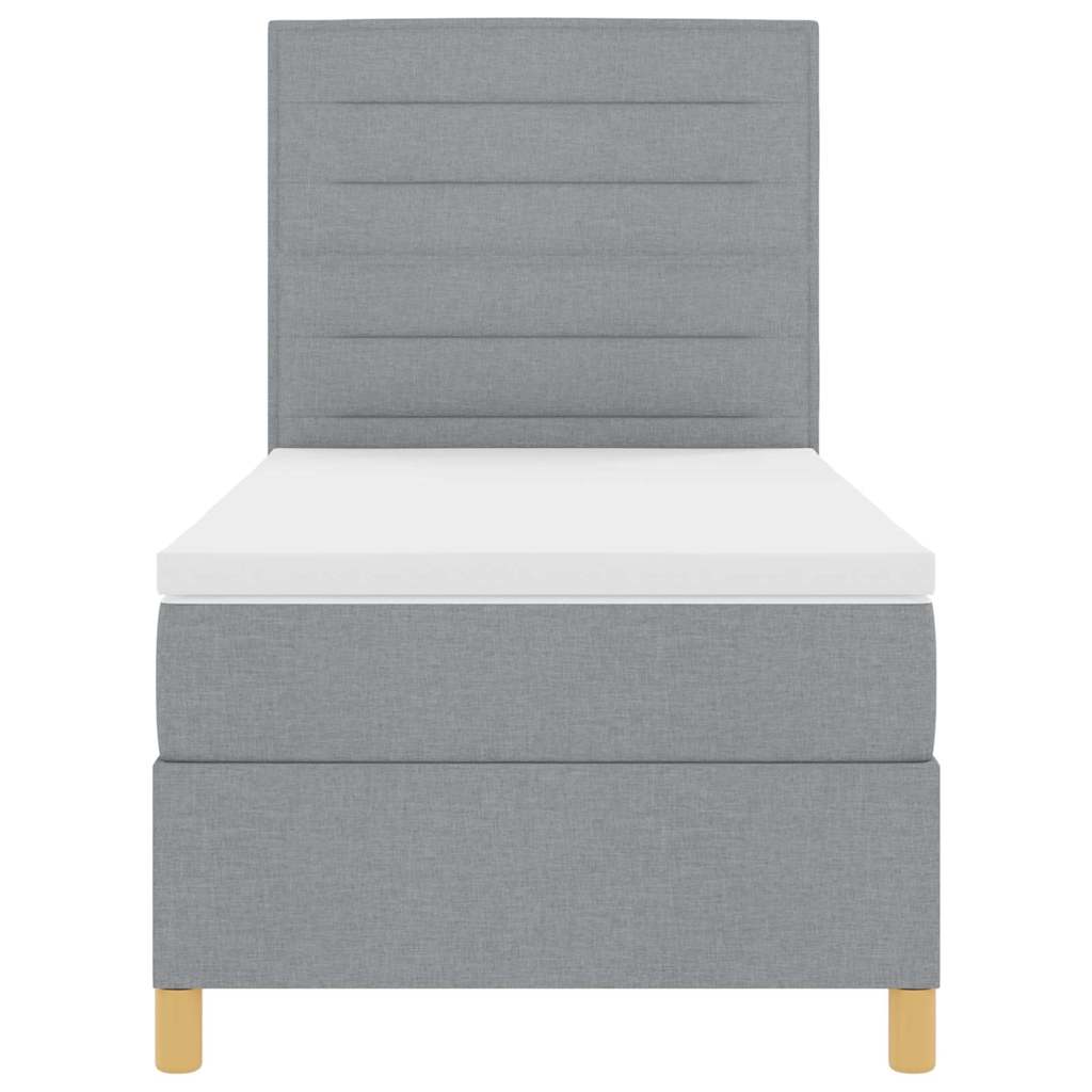 Krevet s opruga kutije Svijetlo siva 80 x 200 cm tkanina