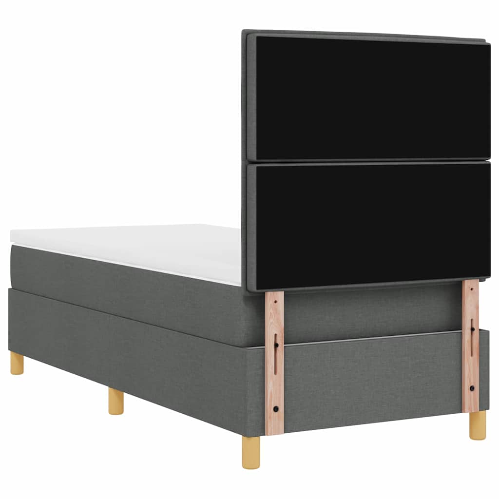Krevet s opruga kutije Tamno siva 90 x 200 cm tkanina