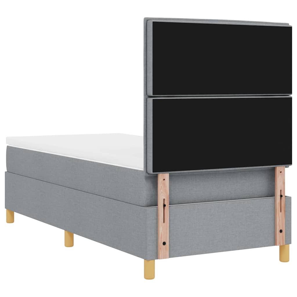 Krevet s opruga kutije Svijetlo siva 100 x 200 cm tkanina