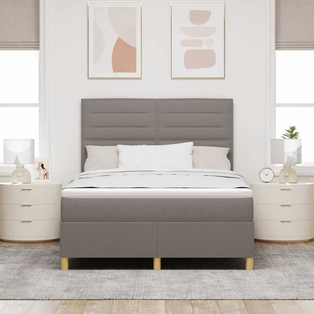 Krevet s opruga kutije Sivo-smeđa 140 x 190 cm tkanina